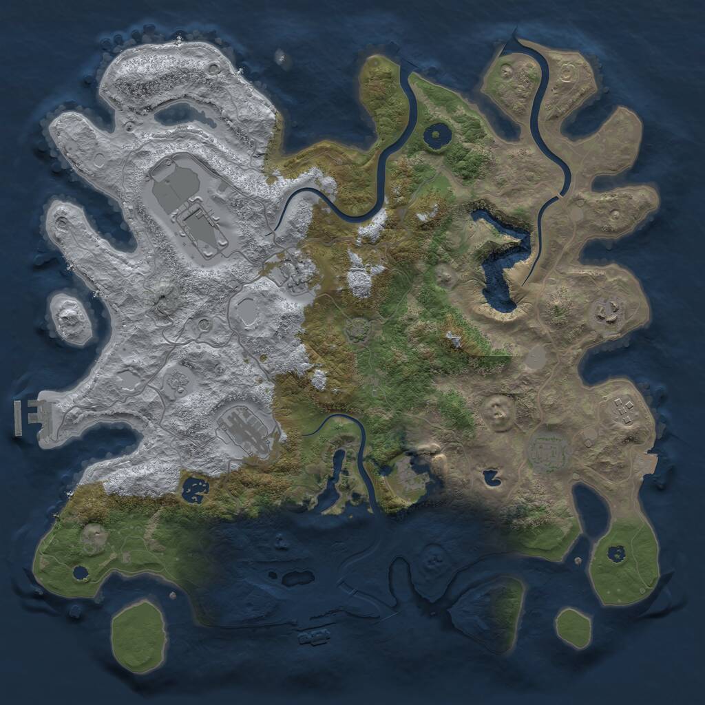 Rust Map: Procedural Map, Size: 4000, Seed: 47915661, 14 Monuments