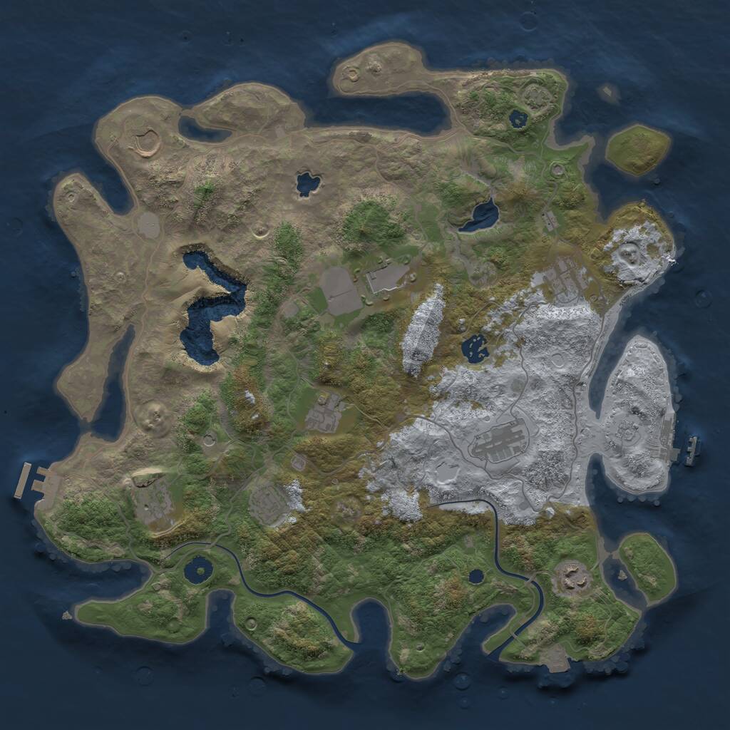 Rust Map: Procedural Map, Size: 4000, Seed: 679426955, 15 Monuments
