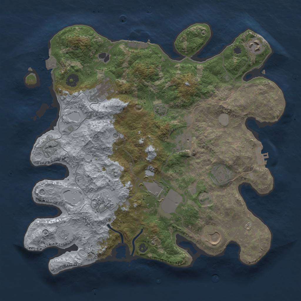Rust Map: Procedural Map, Size: 3500, Seed: 4256731, 15 Monuments