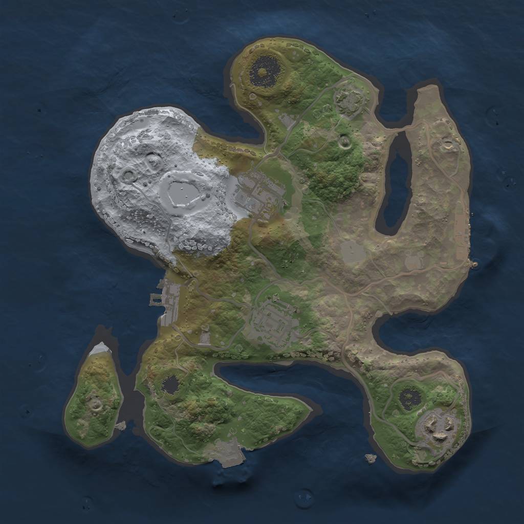Rust Map: Procedural Map, Size: 2500, Seed: 1485045618, 9 Monuments