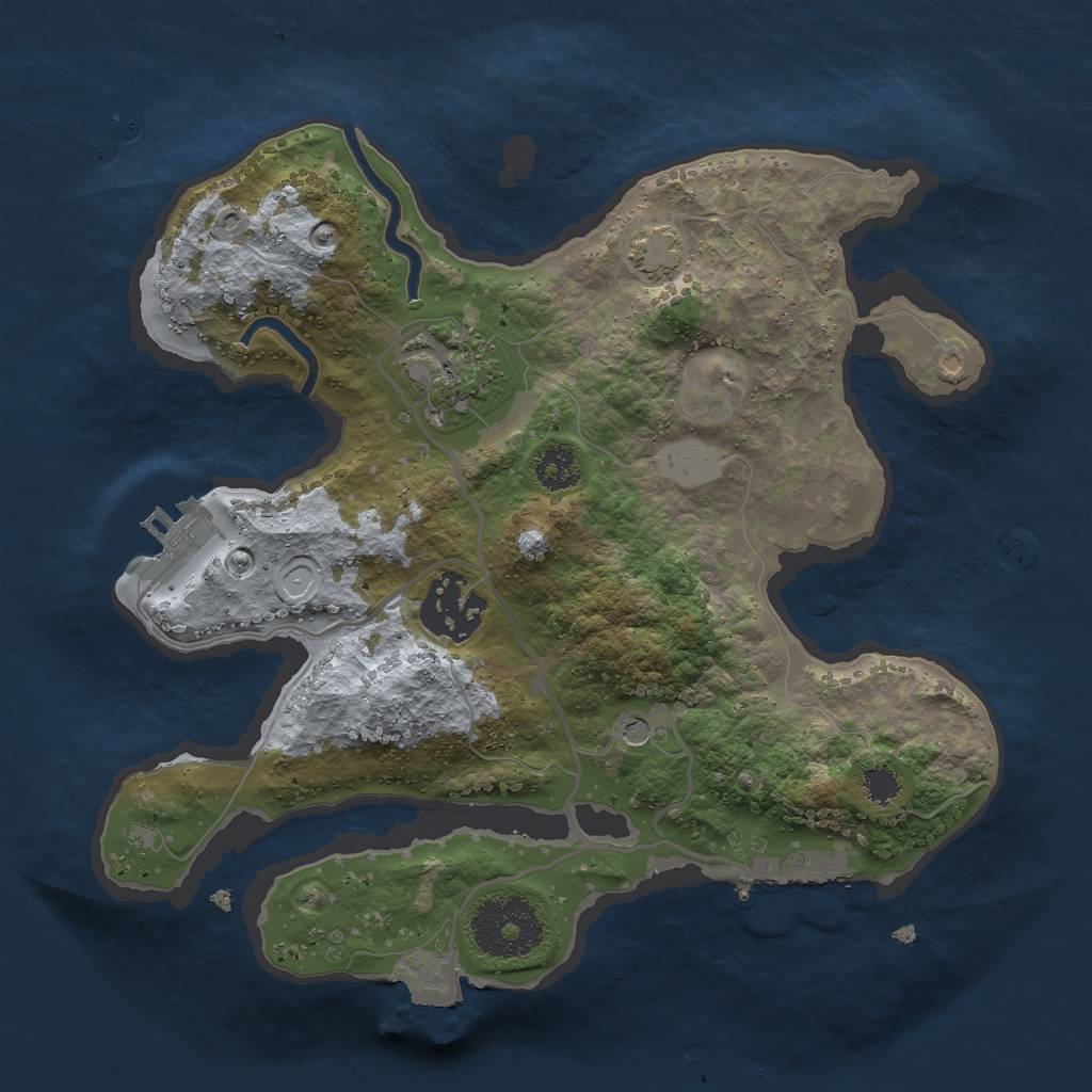 Rust Map: Procedural Map, Size: 2500, Seed: 20230803, 9 Monuments