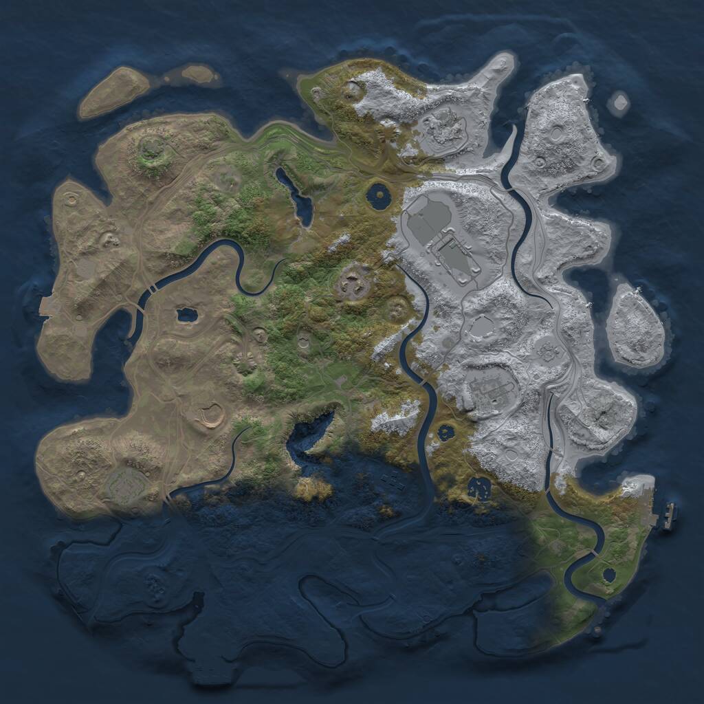 Rust Map: Procedural Map, Size: 4250, Seed: 1607253151, 14 Monuments