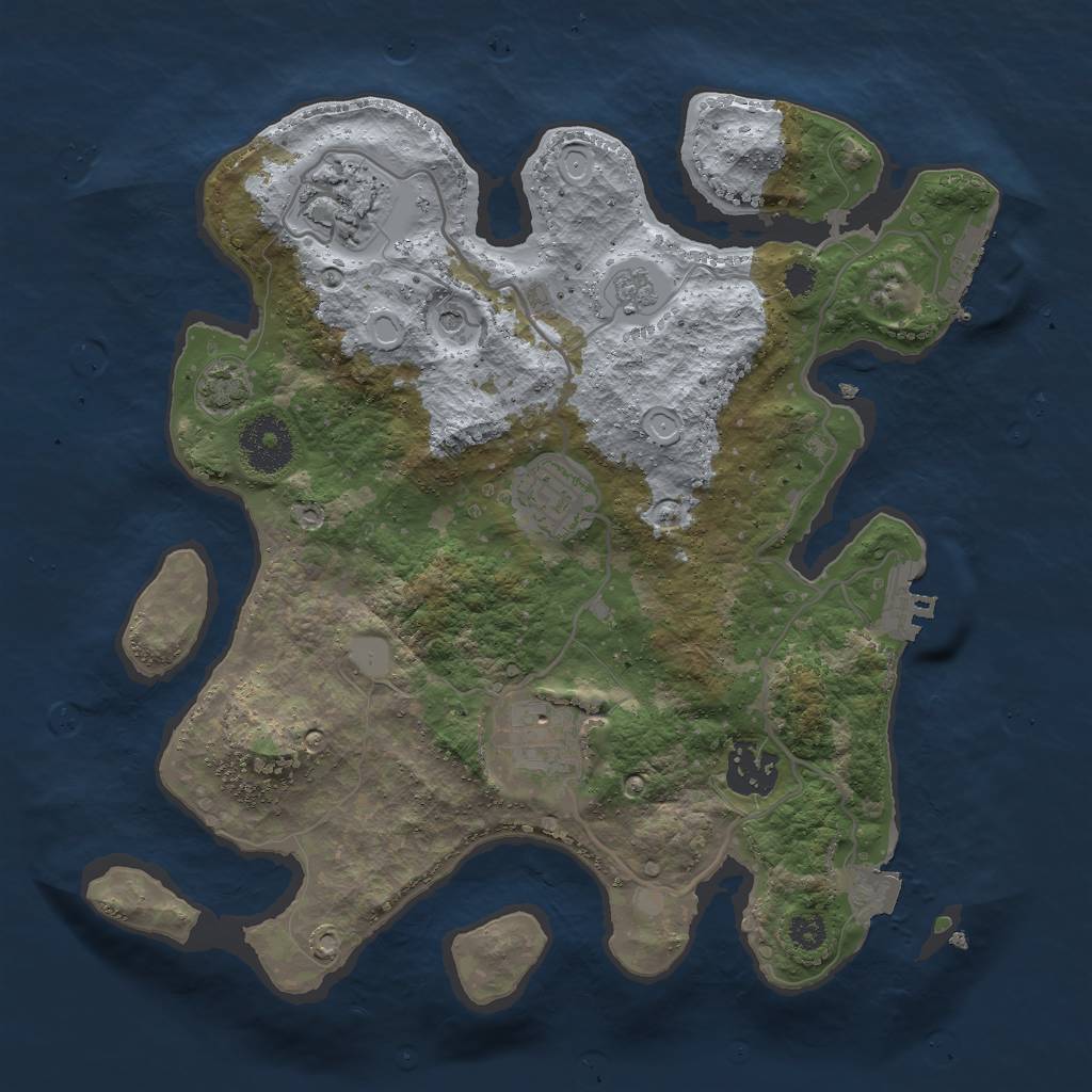 Rust Map: Procedural Map, Size: 3000, Seed: 328409998, 12 Monuments