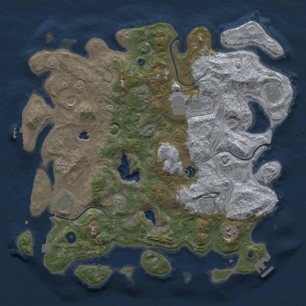 Rust Map: Procedural Map, Size: 4250, Seed: 915366520, 15 Monuments