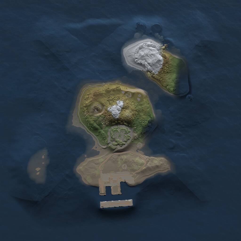 Rust Map: Procedural Map, Size: 1500, Seed: 1827243587, 3 Monuments