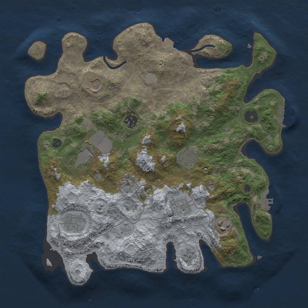 Rust Map: Procedural Map, Size: 3500, Seed: 8824435, 16 Monuments