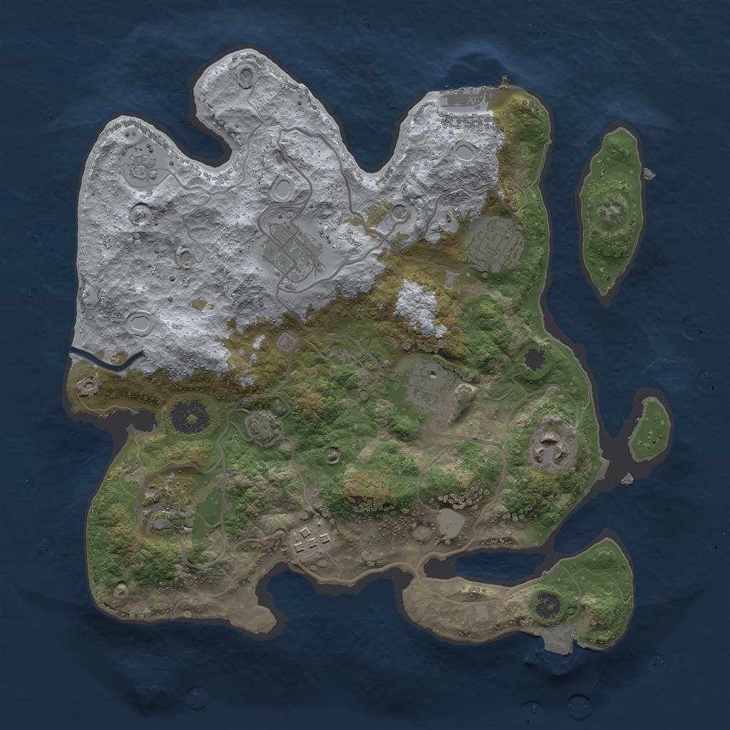 Rust Map: Procedural Map, Size: 3000, Seed: 1623390, 13 Monuments