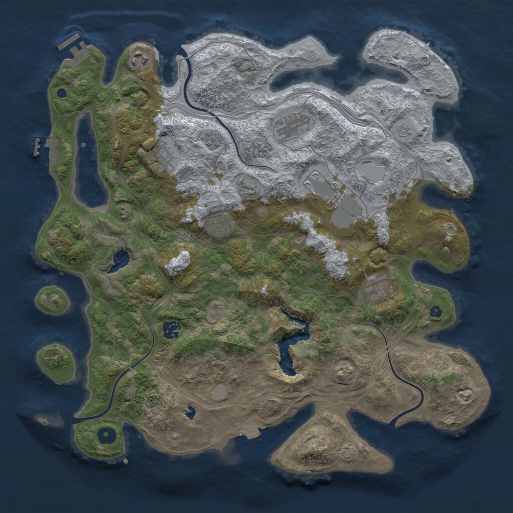 Rust Map: Procedural Map, Size: 4250, Seed: 13618, 14 Monuments