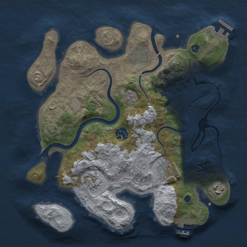 Rust Map: Procedural Map, Size: 3000, Seed: 108313040, 12 Monuments