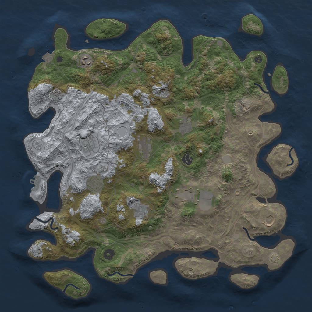 Rust Map: Procedural Map, Size: 4250, Seed: 27240363, 17 Monuments