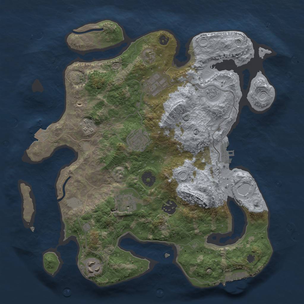 Rust Map: Procedural Map, Size: 3200, Seed: 68, 13 Monuments