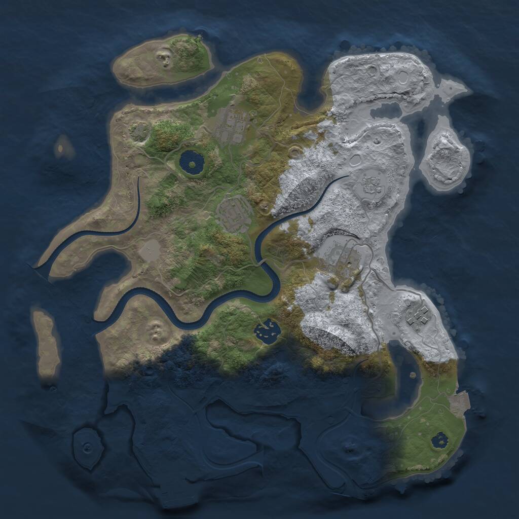 Rust Map: Procedural Map, Size: 3200, Seed: 68, 9 Monuments