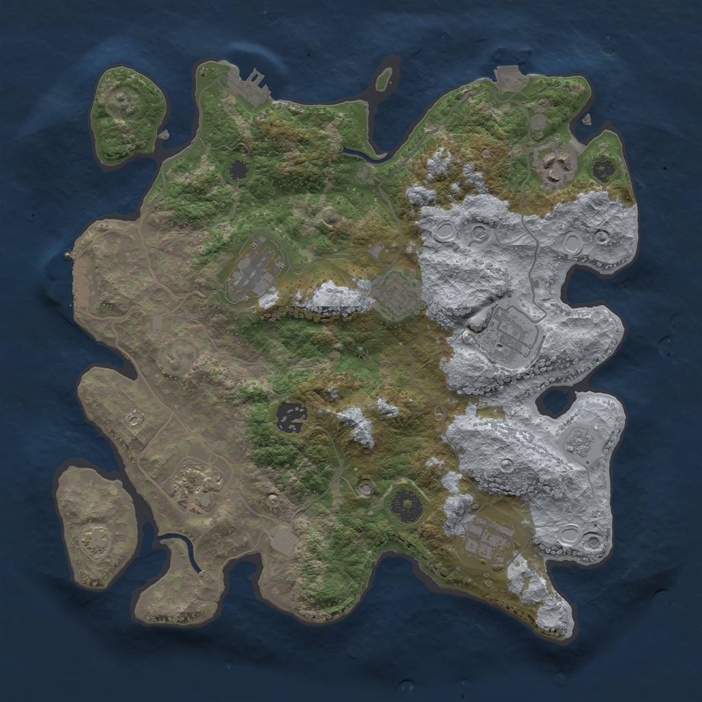 Rust Map: Procedural Map, Size: 3300, Seed: 1620713961, 15 Monuments