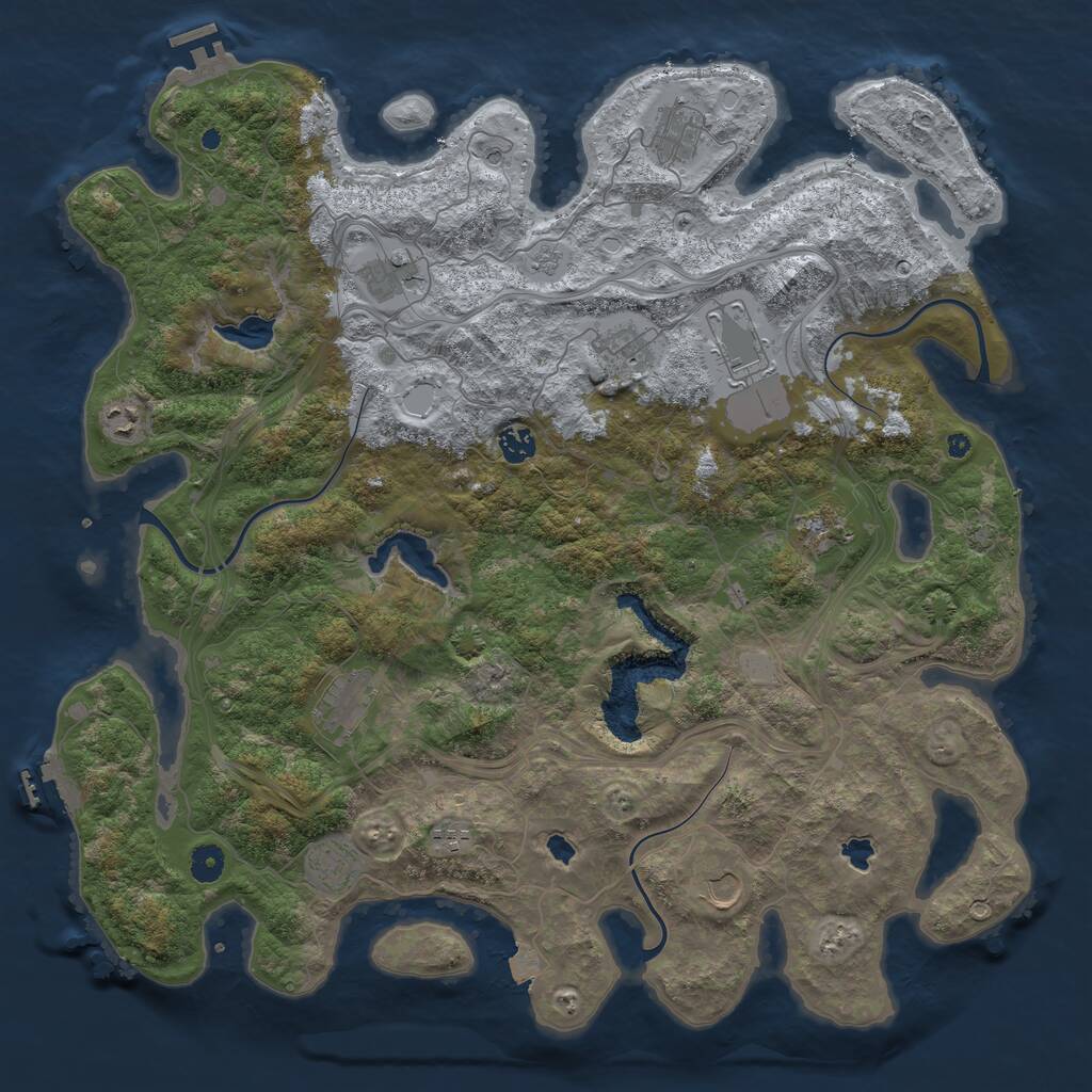 Rust Map: Procedural Map, Size: 4500, Seed: 59615785, 17 Monuments
