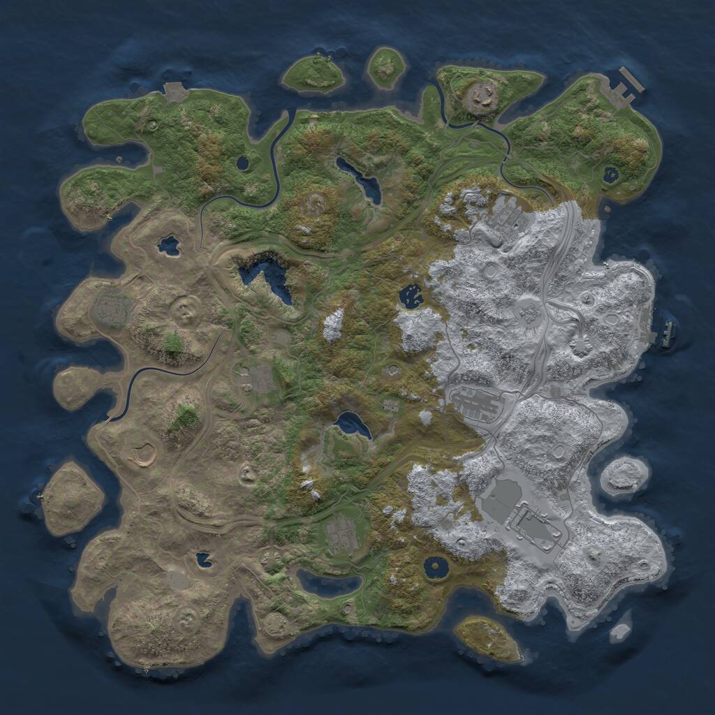 Rust Map: Procedural Map, Size: 4500, Seed: 298525172, 15 Monuments
