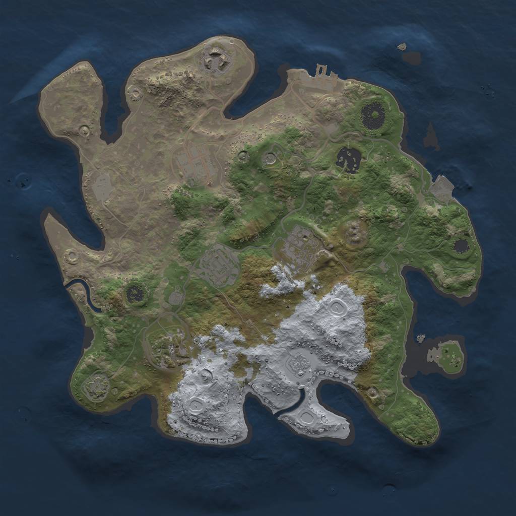 Rust Map: Procedural Map, Size: 3000, Seed: 20130707, 13 Monuments