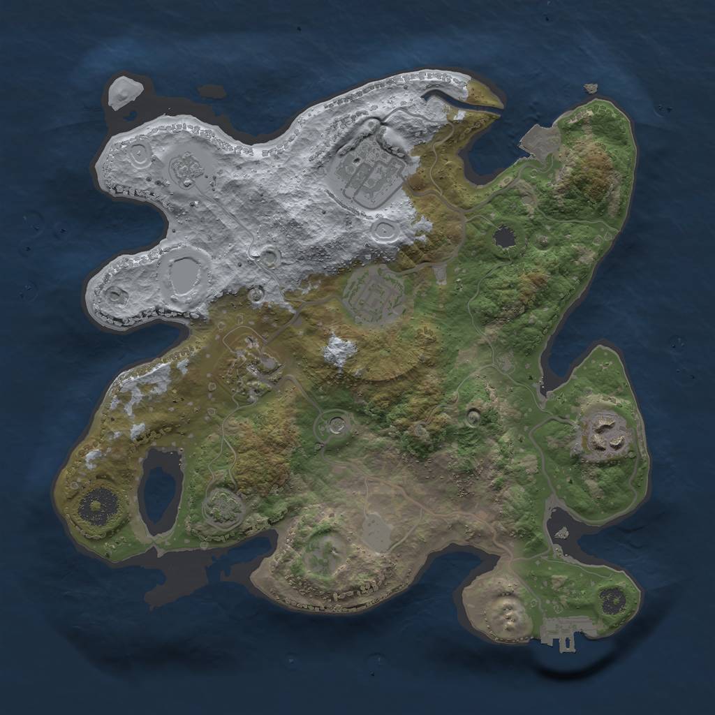 Rust Map: Procedural Map, Size: 2799, Seed: 55555, 11 Monuments