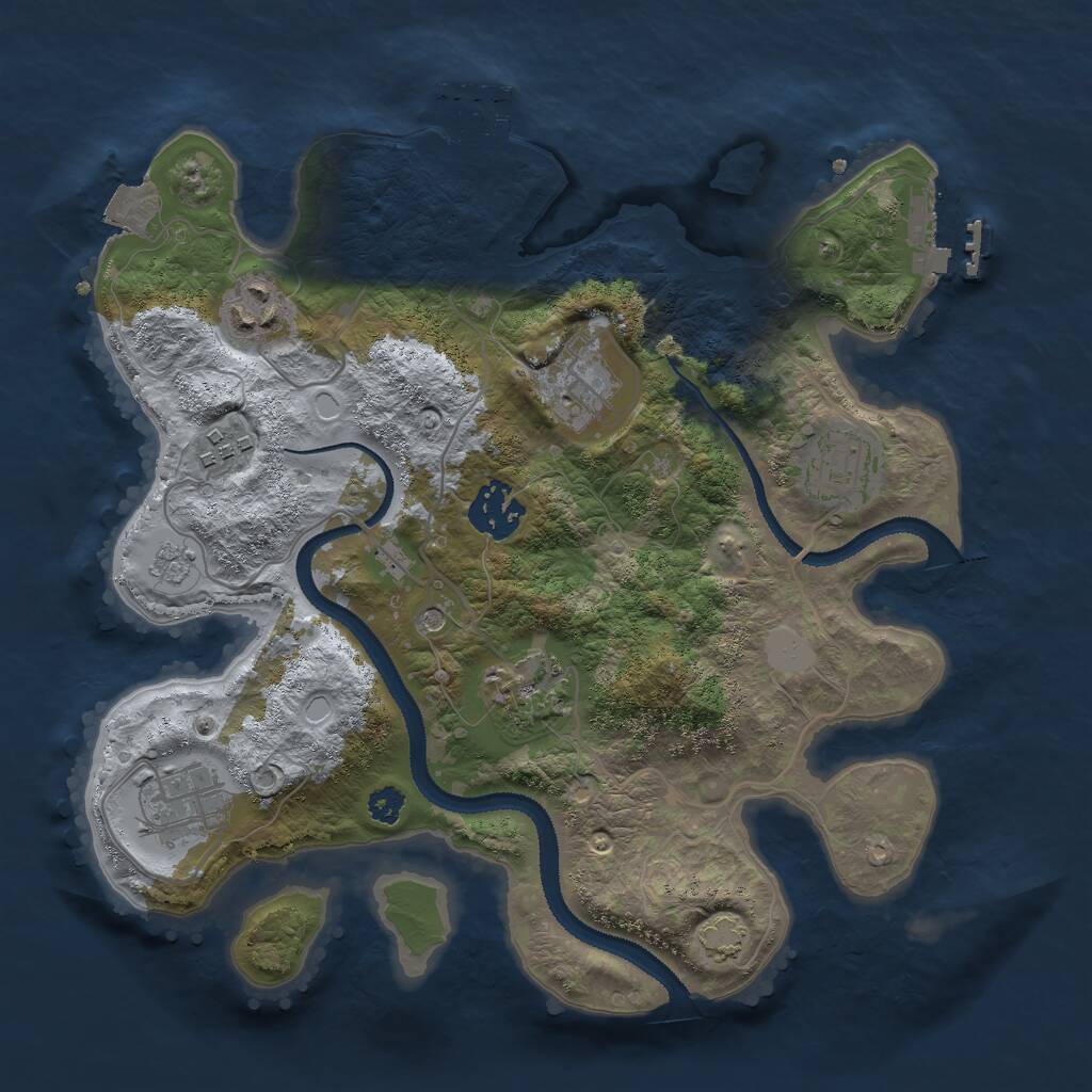Rust Map: Procedural Map, Size: 3000, Seed: 1967642095, 13 Monuments