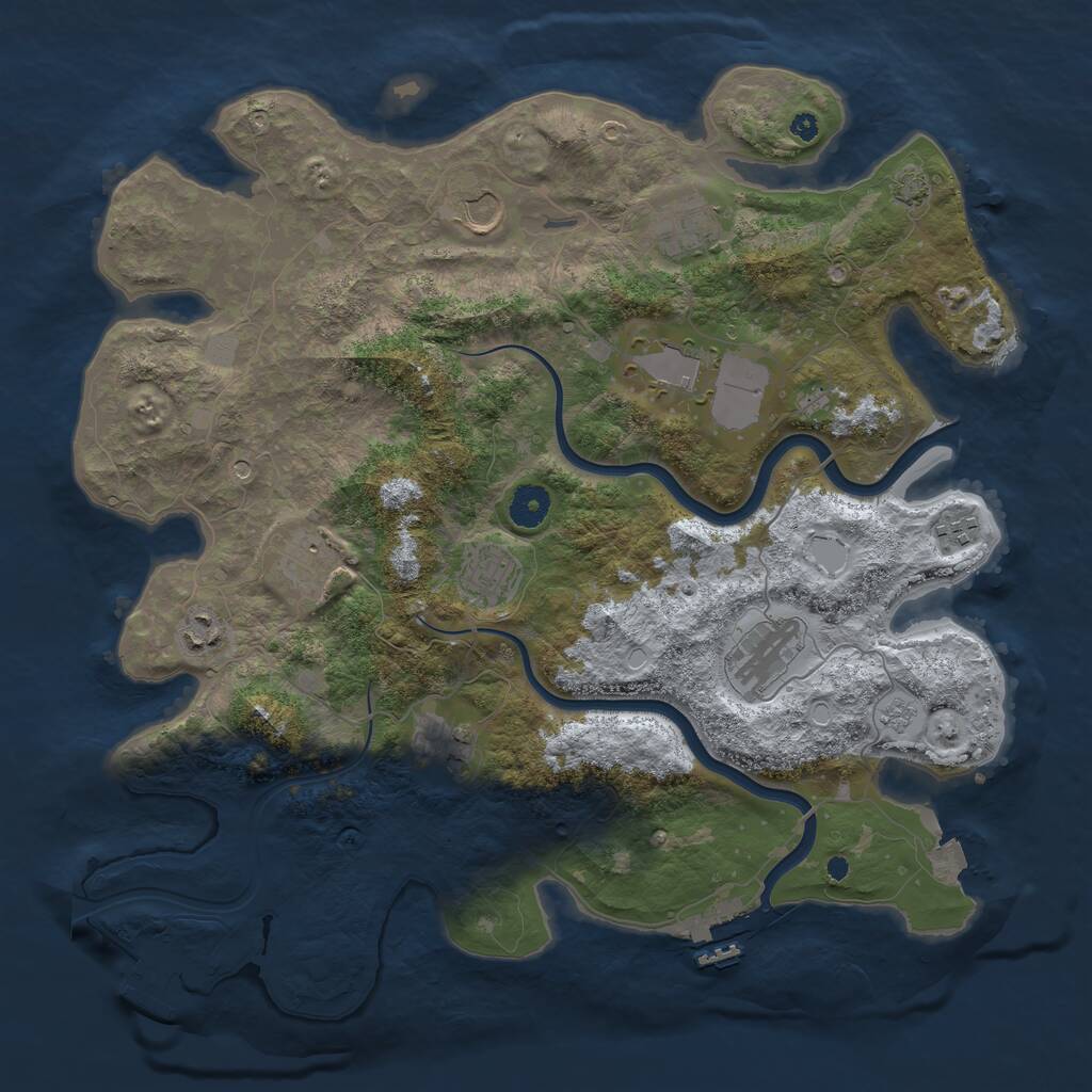 Rust Map: Procedural Map, Size: 3950, Seed: 9816548, 15 Monuments