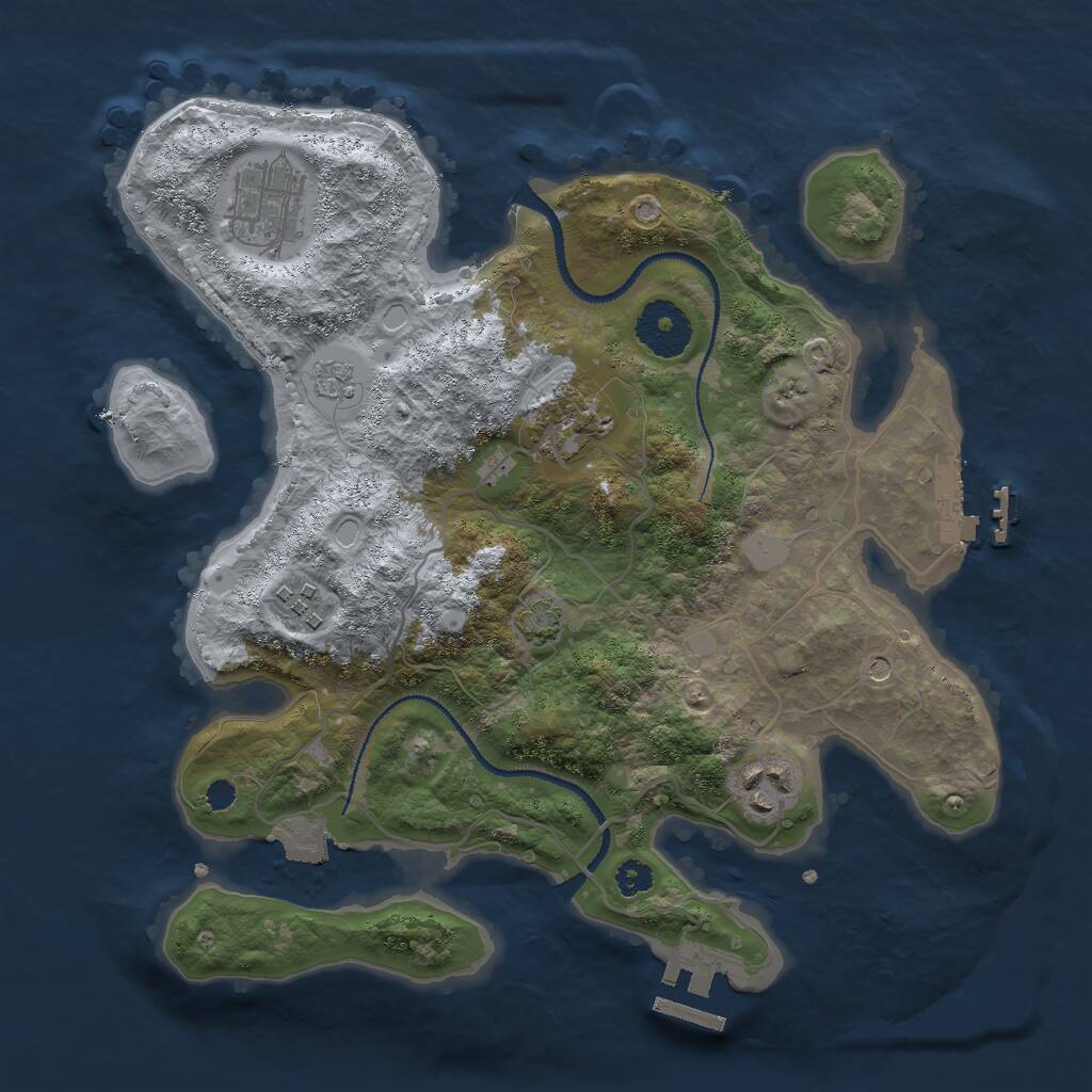 Rust Map: Procedural Map, Size: 3000, Seed: 995068077, 10 Monuments