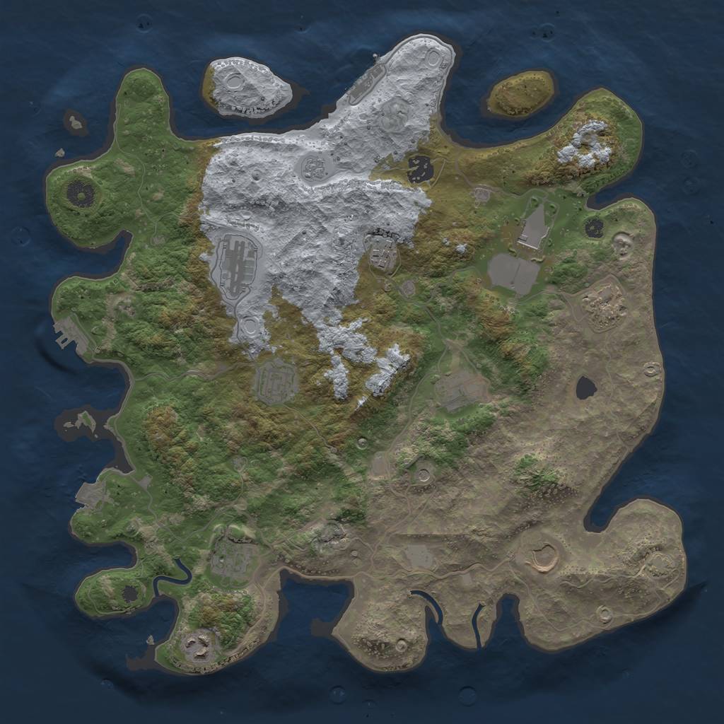 Rust Map: Procedural Map, Size: 3900, Seed: 18381584, 18 Monuments