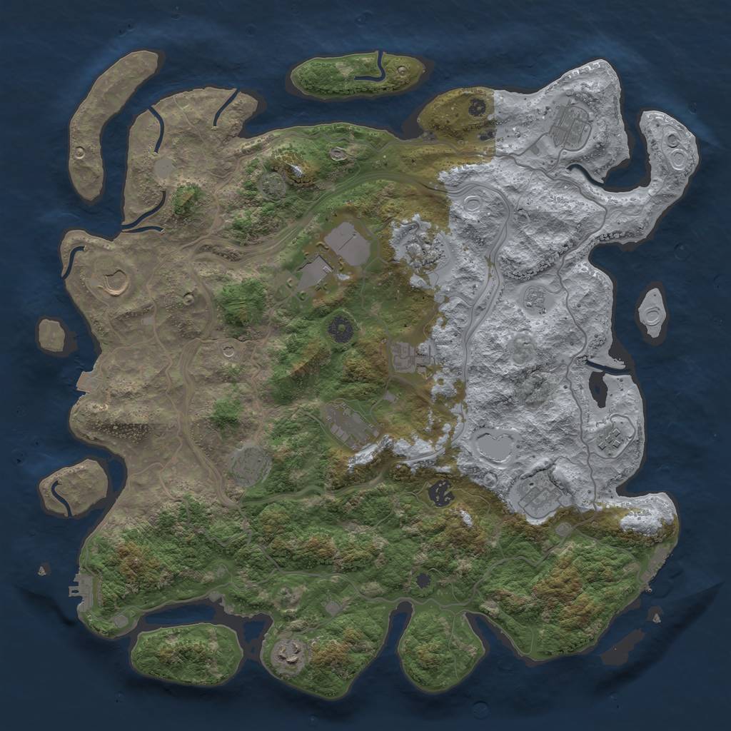 Rust Map: Procedural Map, Size: 4250, Seed: 483227684, 19 Monuments