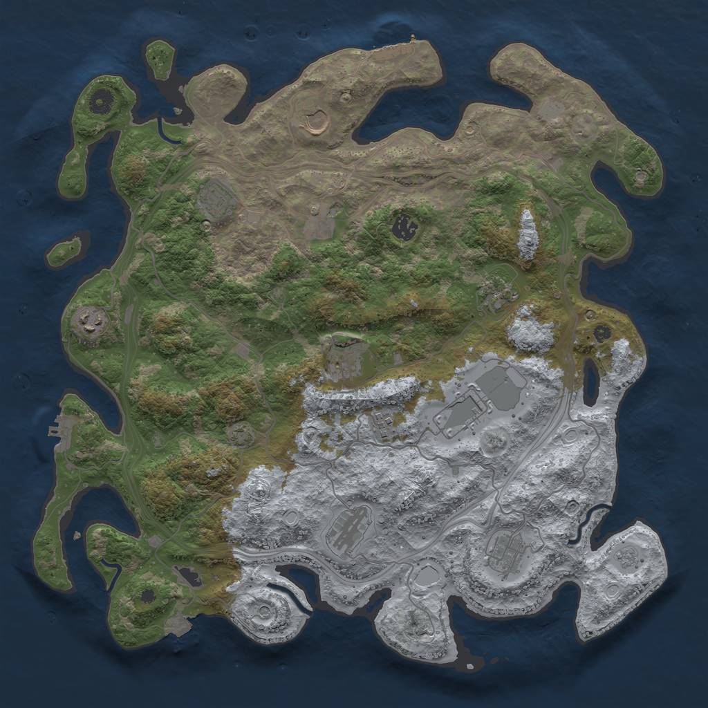 Rust Map: Procedural Map, Size: 4250, Seed: 53082960, 19 Monuments