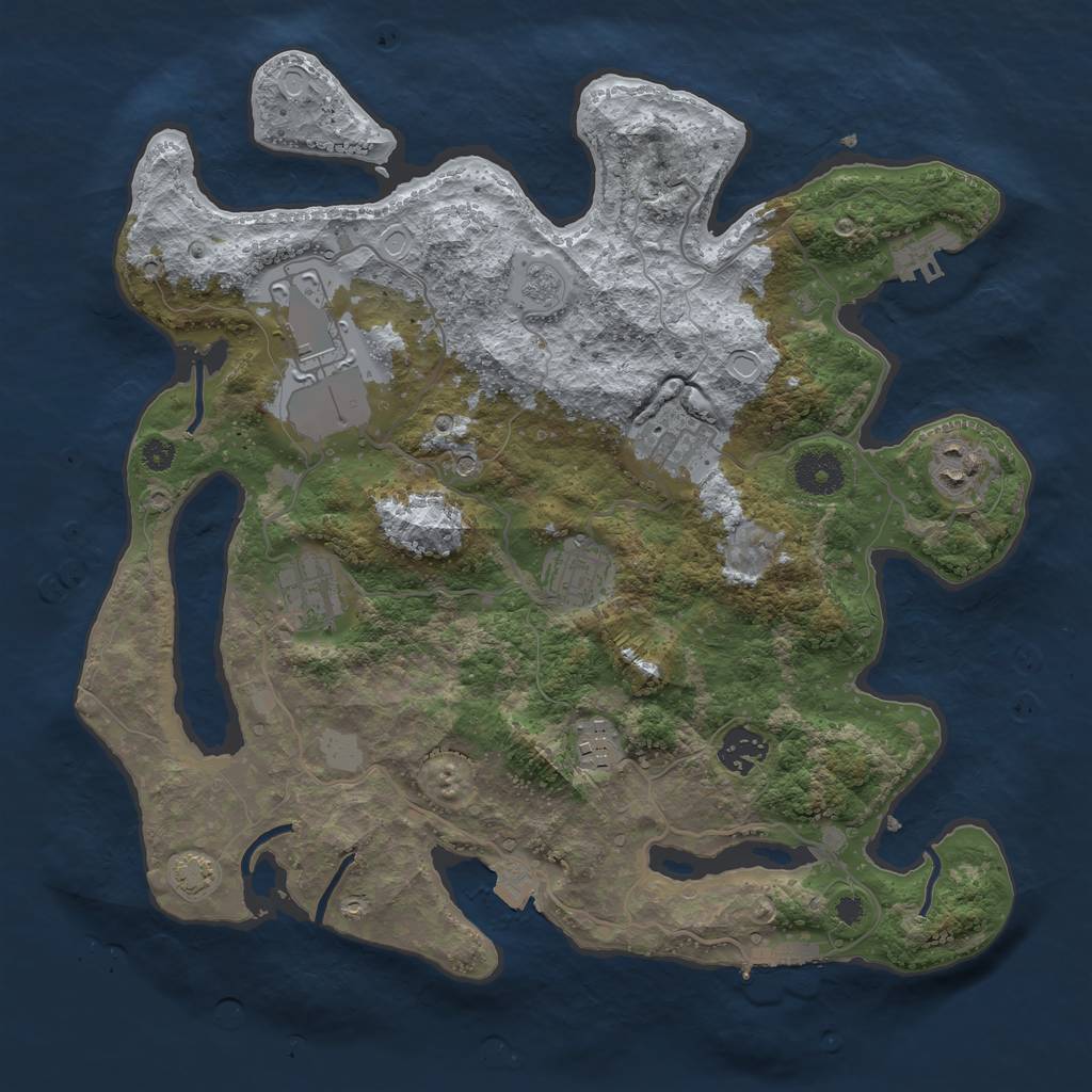 Rust Map: Procedural Map, Size: 3500, Seed: 244, 15 Monuments