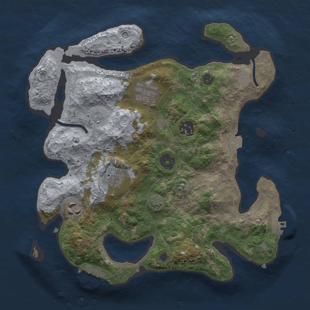 Rust Map: Procedural Map, Size: 3000, Seed: 147212513, 11 Monuments