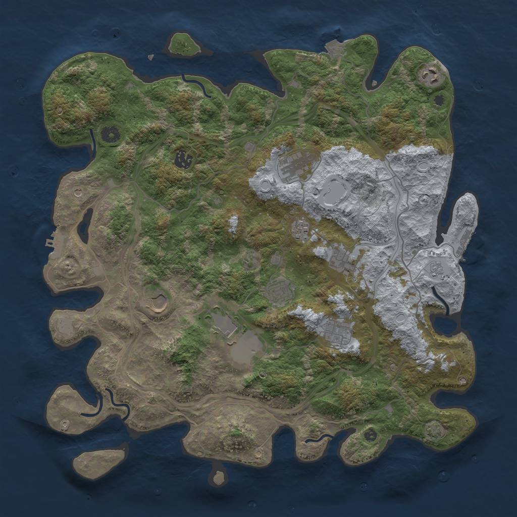 Rust Map: Procedural Map, Size: 4250, Seed: 590194598, 17 Monuments