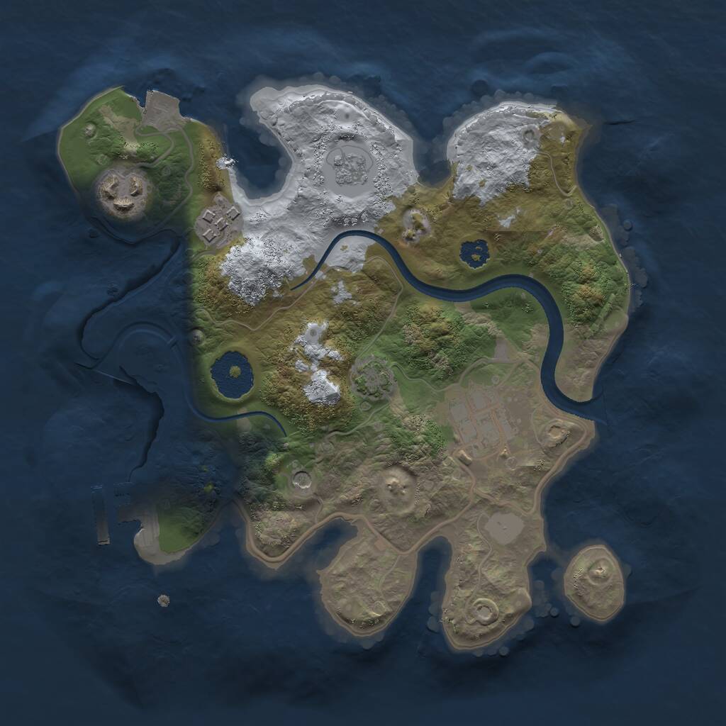 Rust Map: Procedural Map, Size: 2500, Seed: 7816872, 8 Monuments
