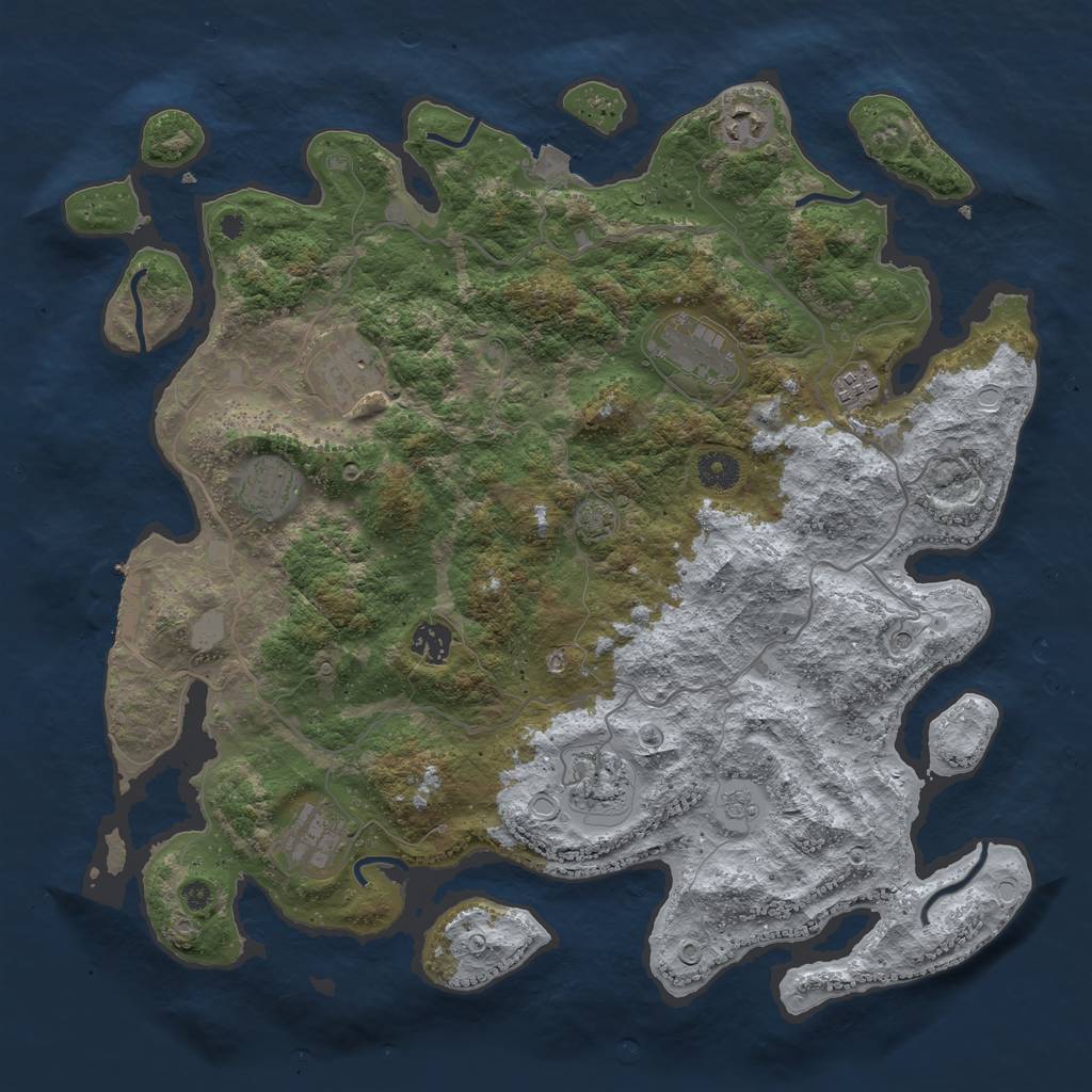 Rust Map: Procedural Map, Size: 4000, Seed: 1404224798, 15 Monuments