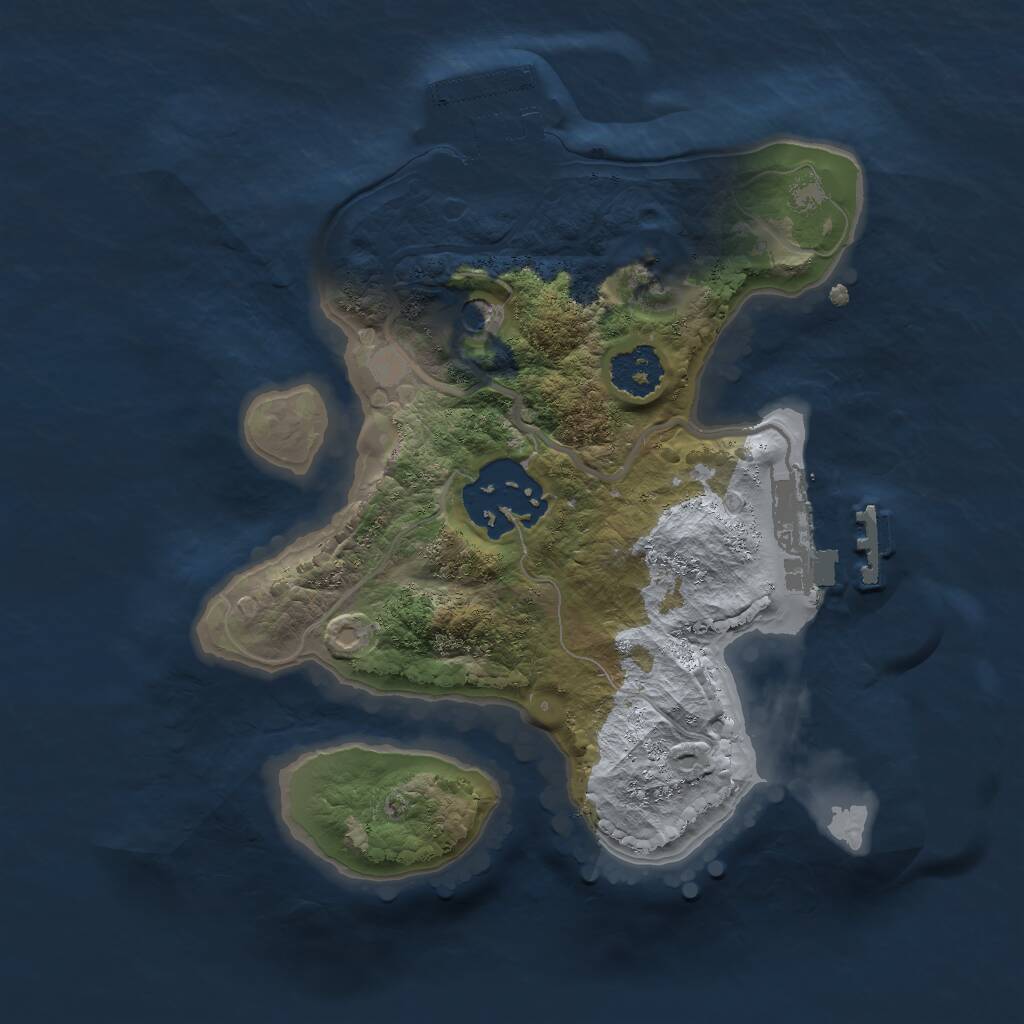 Rust Map: Procedural Map, Size: 2000, Seed: 123453, 5 Monuments