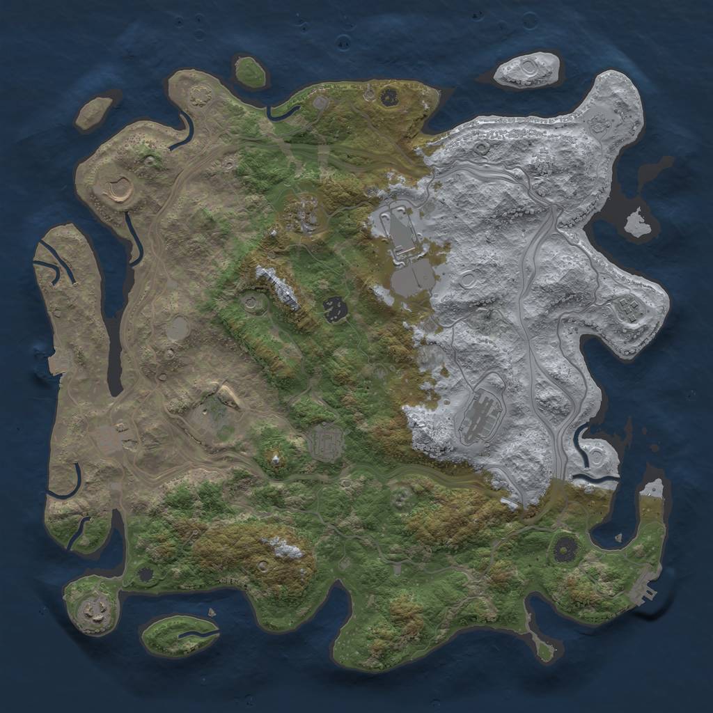 Rust Map: Procedural Map, Size: 4250, Seed: 1598972988, 17 Monuments