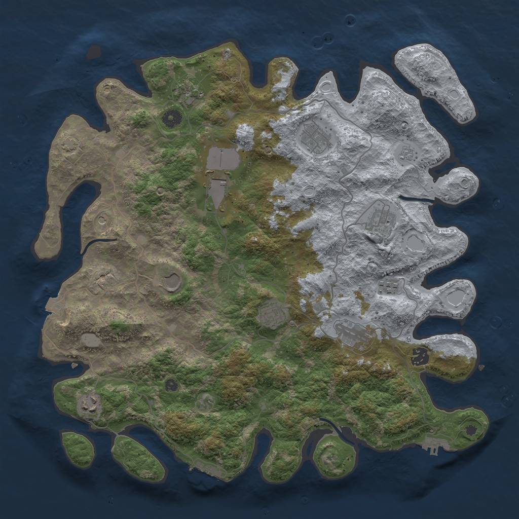 Rust Map: Procedural Map, Size: 4166, Seed: 1356, 18 Monuments
