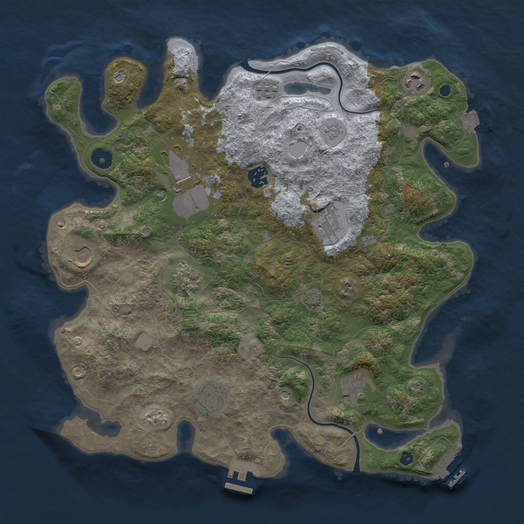 Rust Map: Procedural Map, Size: 3800, Seed: 1957, 15 Monuments