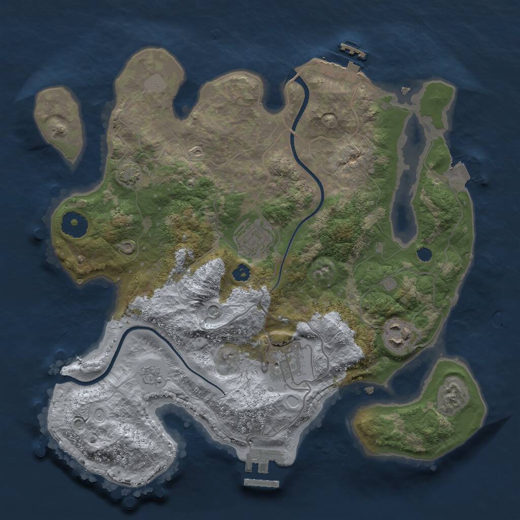 Rust Map: Procedural Map, Size: 3002, Seed: 2147483647, 9 Monuments