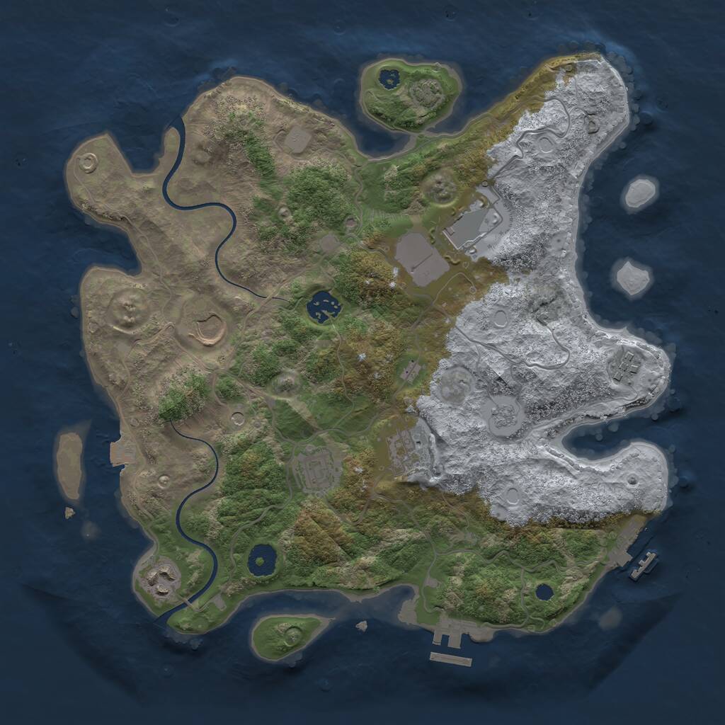 Rust Map: Procedural Map, Size: 3500, Seed: 415145, 13 Monuments