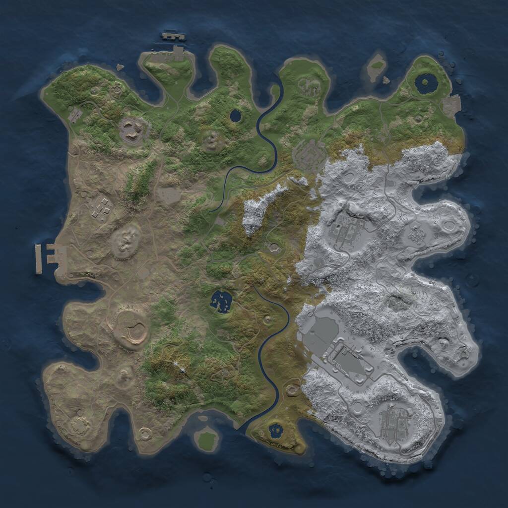 Rust Map: Procedural Map, Size: 3500, Seed: 196218868, 14 Monuments