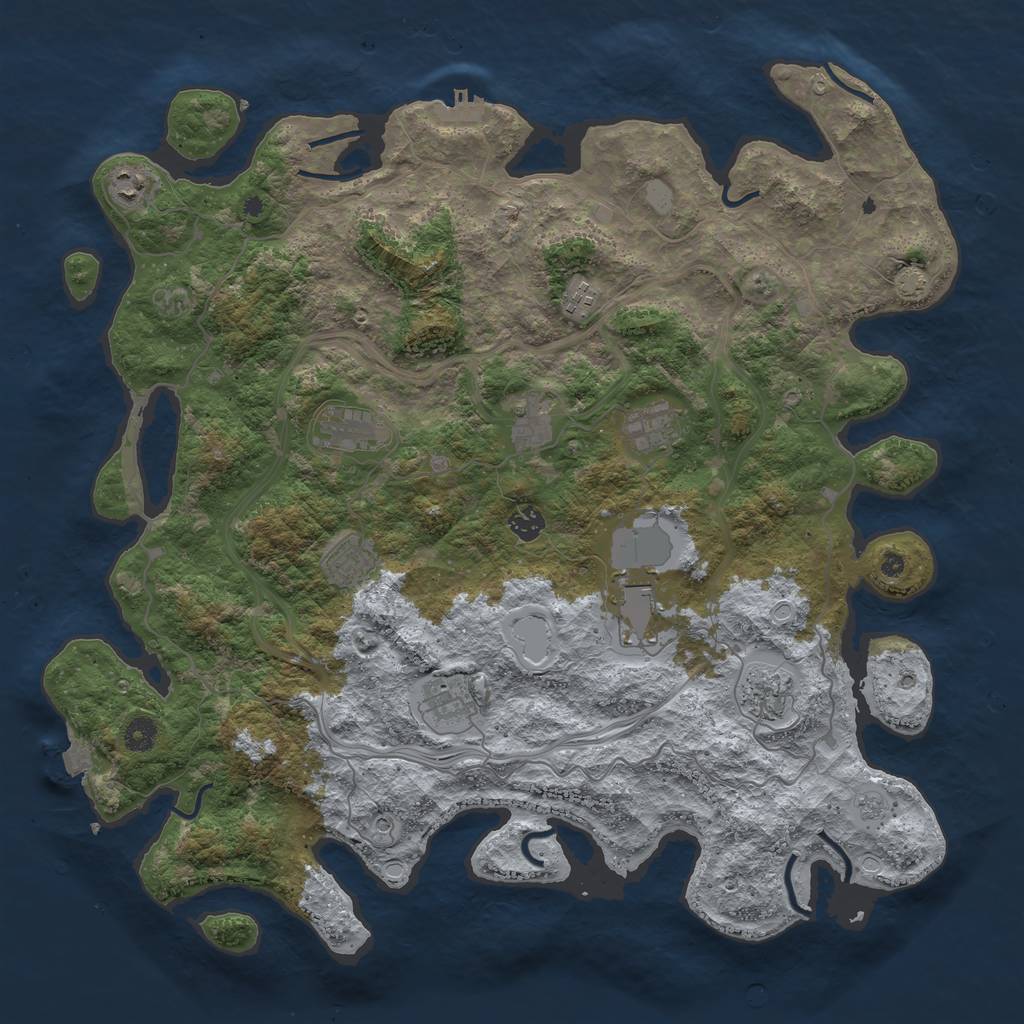 Rust Map: Procedural Map, Size: 4500, Seed: 6953215, 17 Monuments