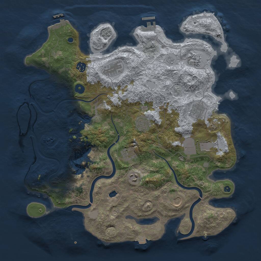 Rust Map: Procedural Map, Size: 4000, Seed: 882283701, 16 Monuments