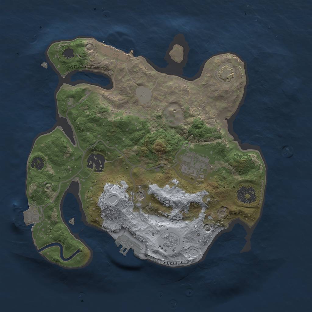 Rust Map: Procedural Map, Size: 2500, Seed: 1359517445, 10 Monuments