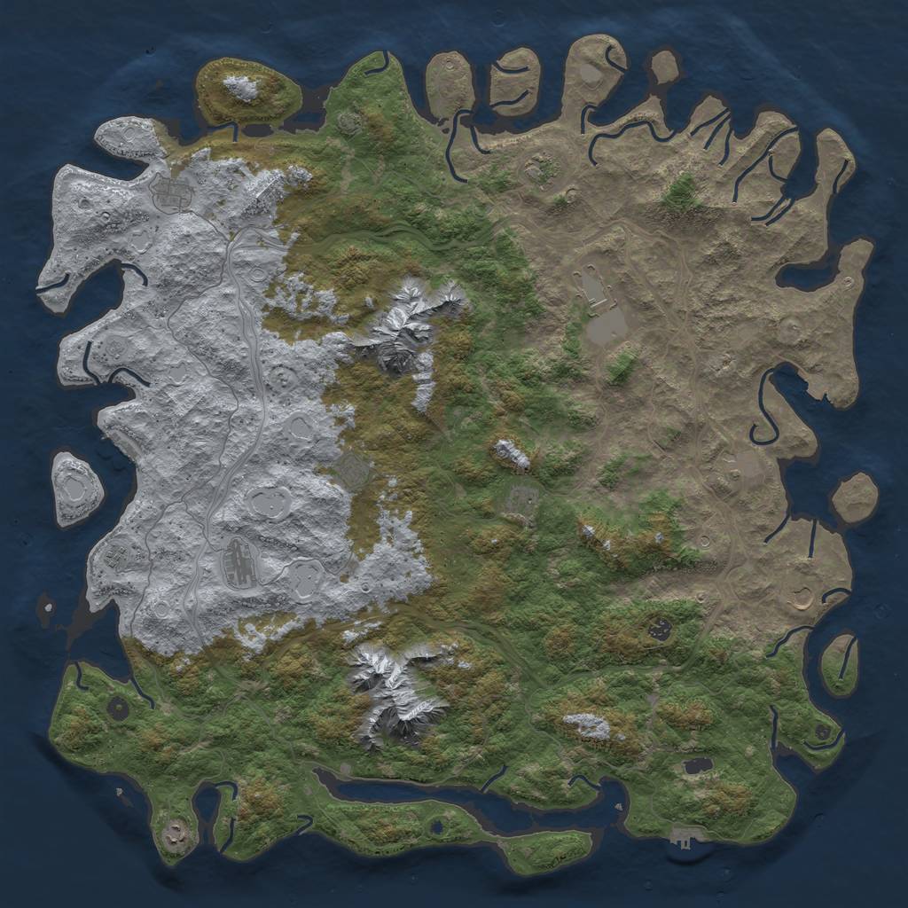 Rust Map: Procedural Map, Size: 6000, Seed: 15360, 19 Monuments