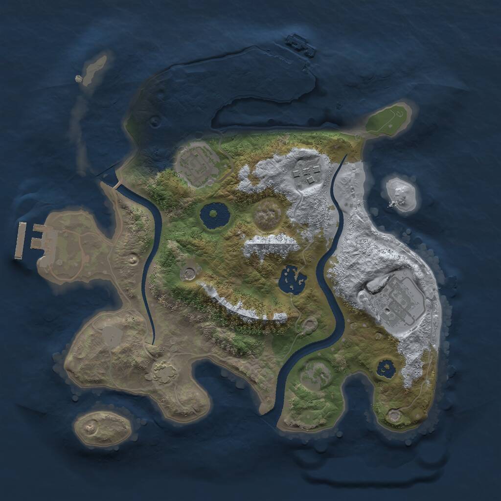 Rust Map: Procedural Map, Size: 2700, Seed: 282782554, 9 Monuments