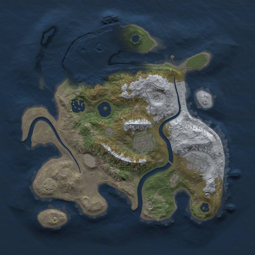 Rust Map: Procedural Map, Size: 2700, Seed: 282782554, 7 Monuments