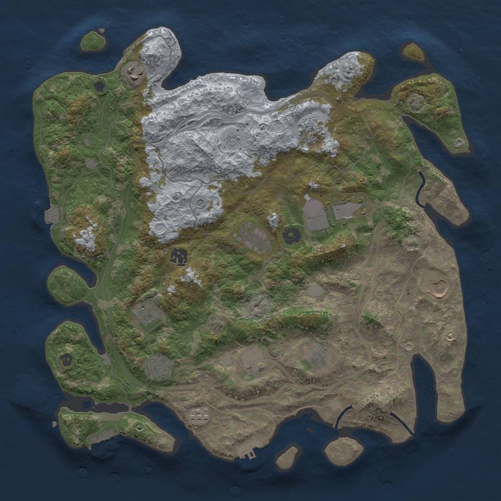 Rust Map: Procedural Map, Size: 4250, Seed: 982750374, 19 Monuments