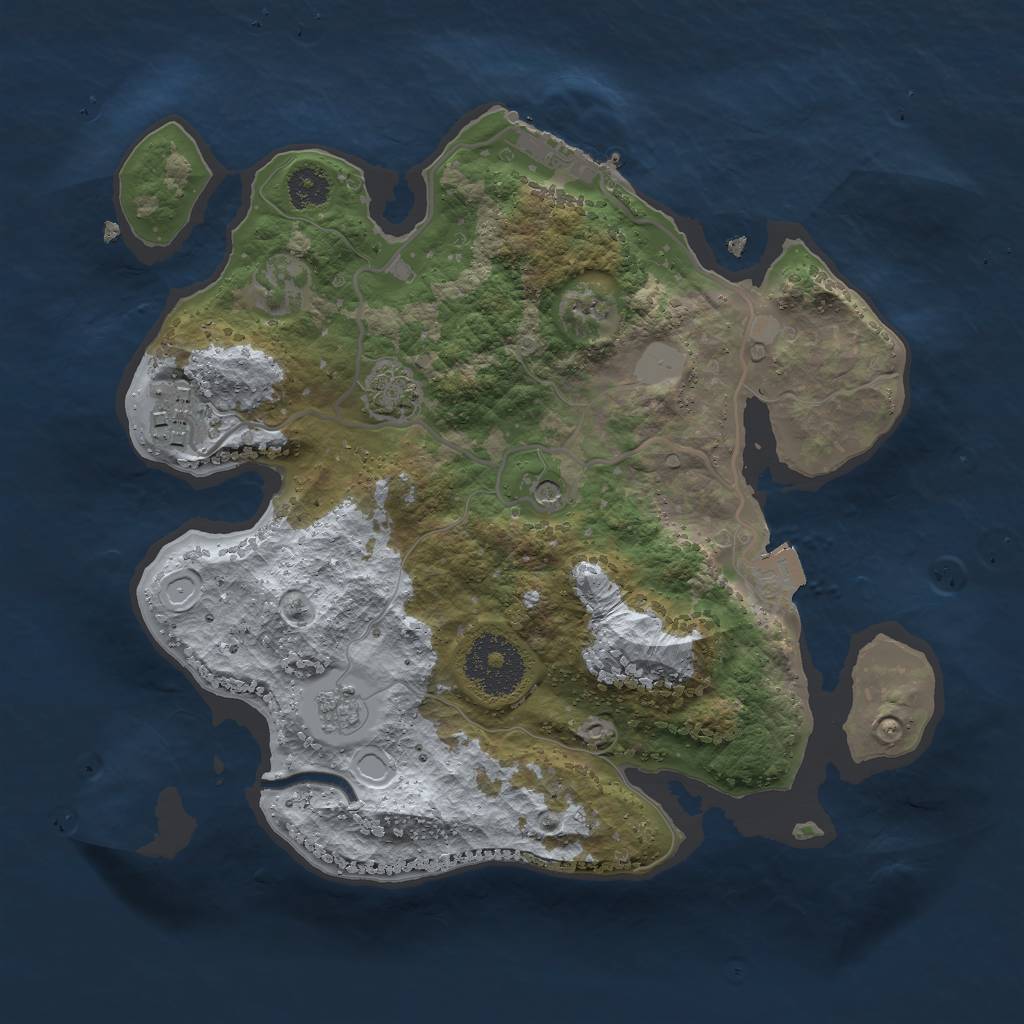 Rust Map: Procedural Map, Size: 2590, Seed: 551220589, 8 Monuments
