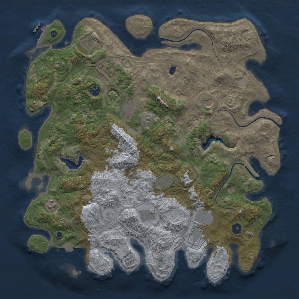 Rust Map: Procedural Map, Size: 4400, Seed: 31901608, 14 Monuments