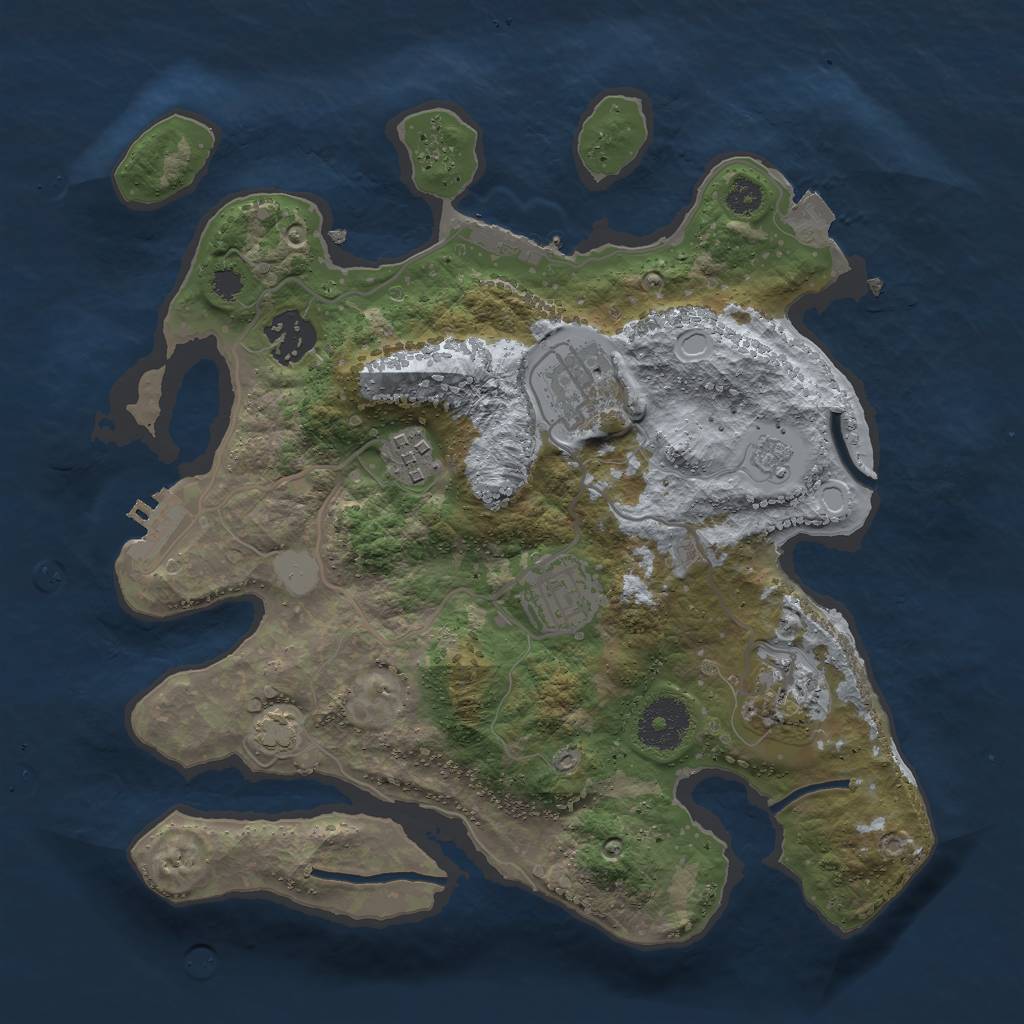 Rust Map: Procedural Map, Size: 3000, Seed: 1581541952, 12 Monuments