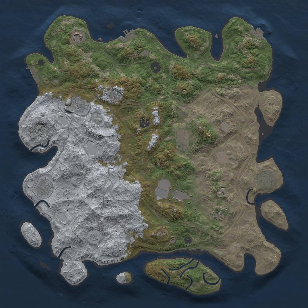 Rust Map: Procedural Map, Size: 4300, Seed: 90344963, 18 Monuments